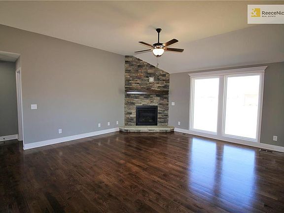 Stunning stone fireplace