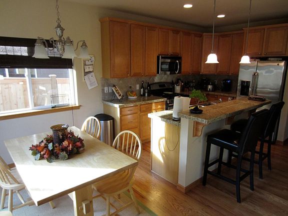 Open kitchen and separate dining room