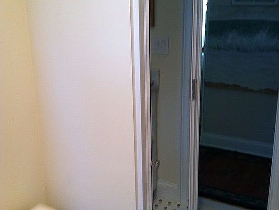 Linen closet in bath.