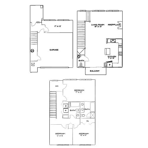 Floor plan Design 3F Townhome with Garage