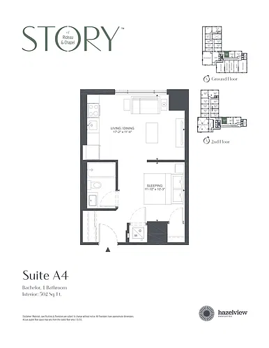 Floor plan Studio in the Heart of Ottawa