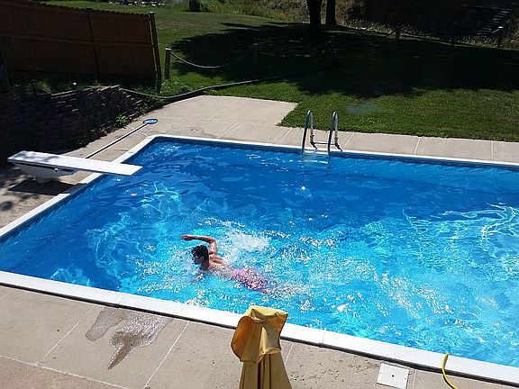 pool in backyard