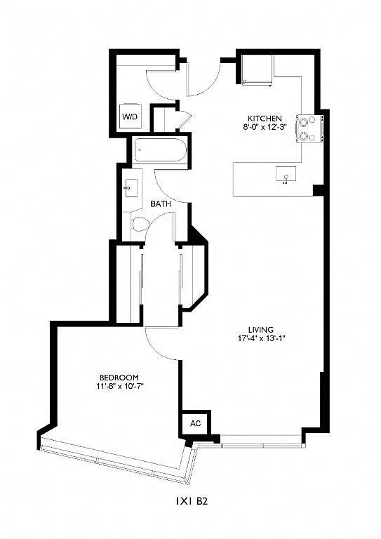 Floor plan 1X1 B2