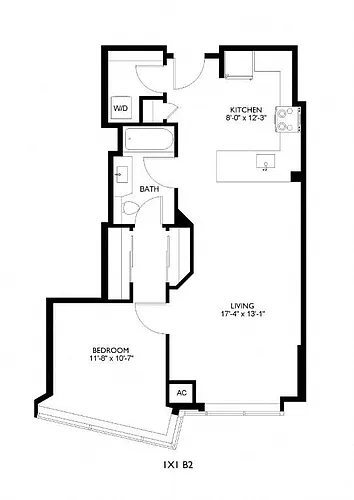 Floor plan 1X1 B2