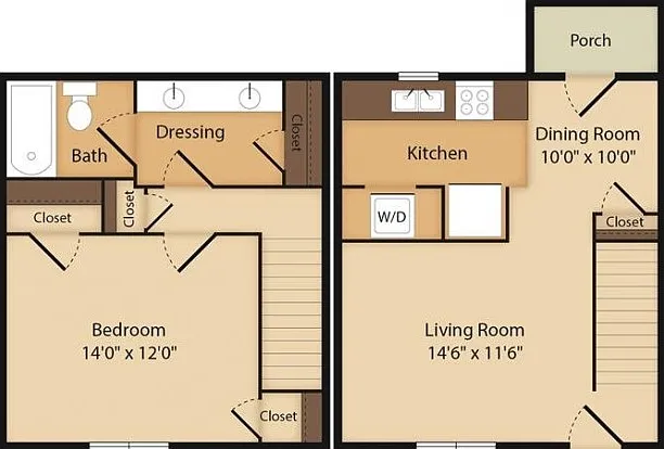The Warner-1 Bedroom The Warner-1 Bedroom