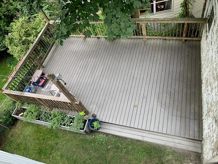 Back yard and deck