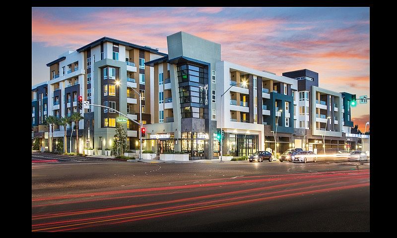 Building Night Shot ; Elan Huntington Beach ; Luxury Apartments Huntington Beach CA