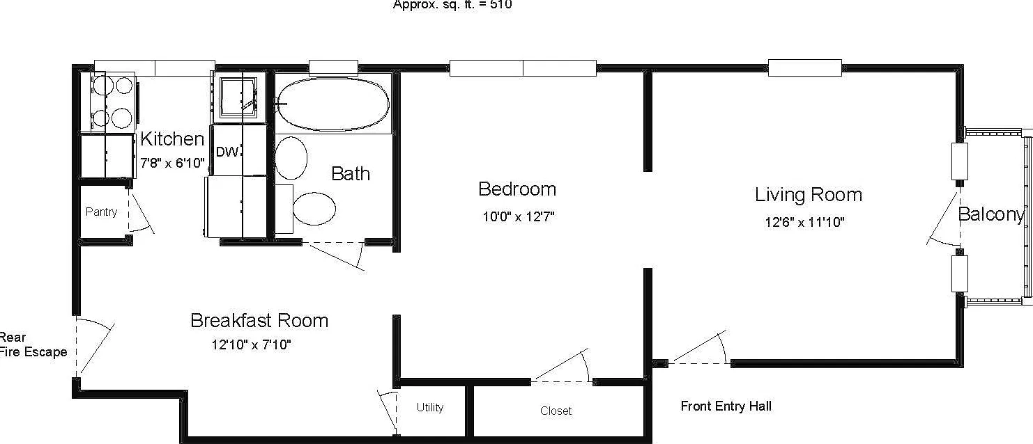 1 bed, 510 sqft, $895 — Photo 2