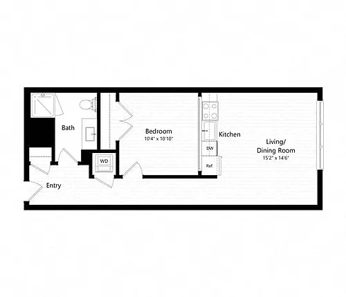 Floor plan 1 Bed - 1 Bath | aj9 - Weiler