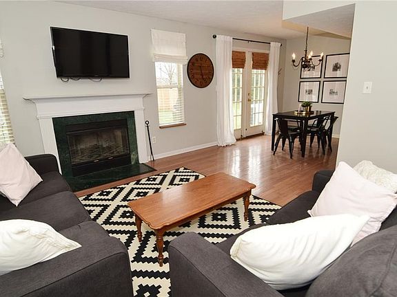 Living Room with a cozy wood fireplace