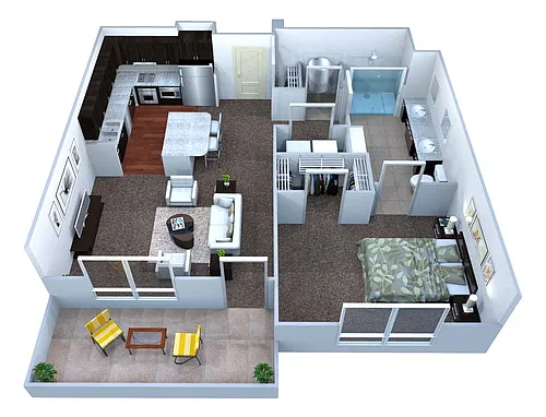 Floor plan A1 1 Bed/1Bath