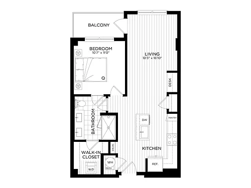 Floor plan 1 Bed/1 Bath-A1