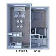 Floor plan 1 BD E