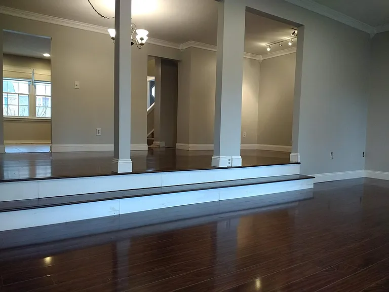 Living room and dining room
