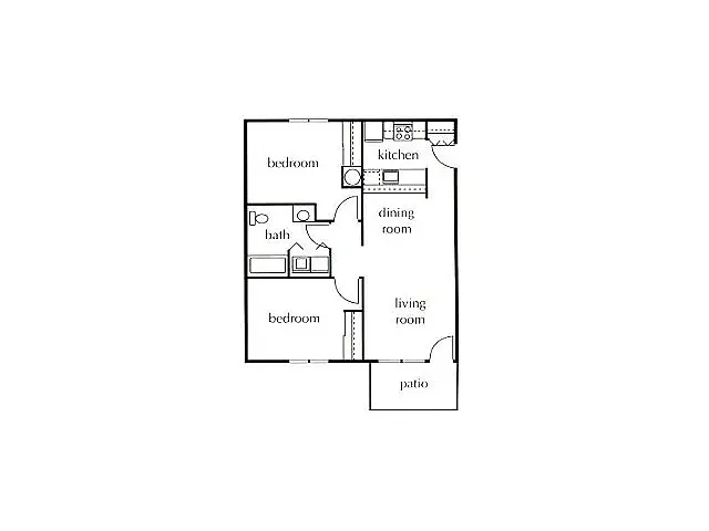 Floor plan One Bedroom 55+