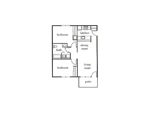 Floor plan Two Bedroom 55+