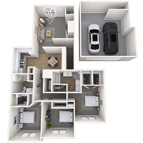 Floor plan Carriage Home 3x2 1410 SF