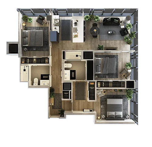 Floor plan 3 Bed-2 Bath
