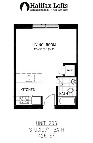 Floor plan Studio 206