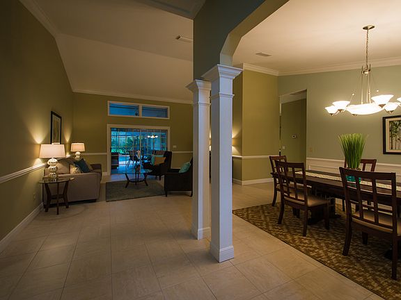 Dining area and living room