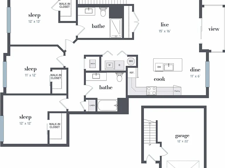 Floor Plan F | High Bluff Townhomes | Apartments in Grafton, WI Floor Plan F | High Bluff Townhomes | Apartments in Grafton, WI