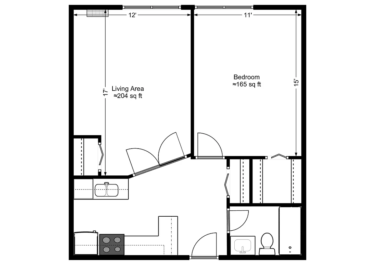 Floor plan Deluxe with Breakfast Bar