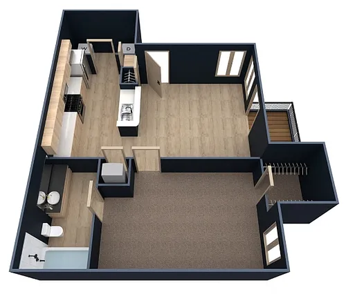 Floor plan A1-1 Bedroom, 1 Bathroom