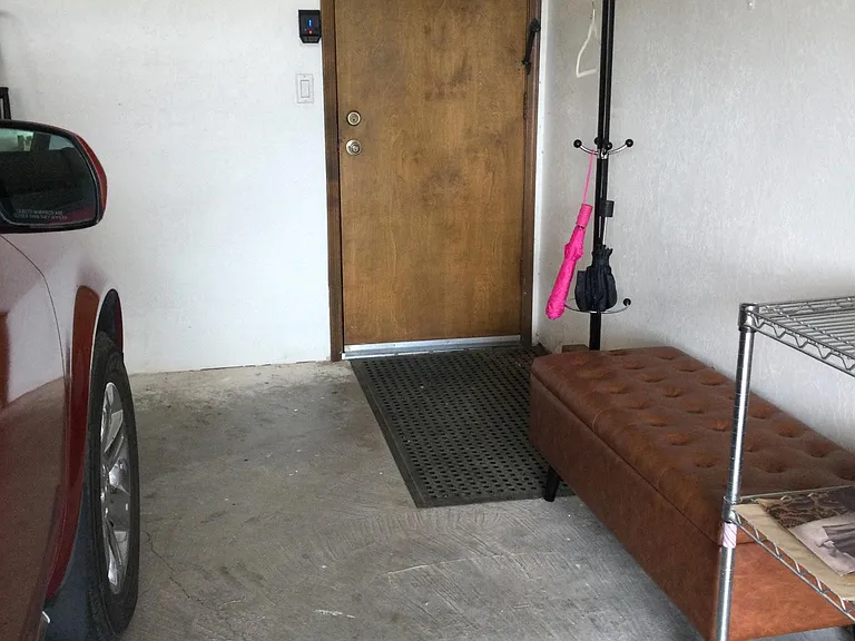A "mud room" at the garage to house entrance
