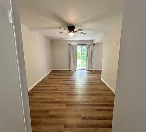looking from the hallway to the sliding glass door