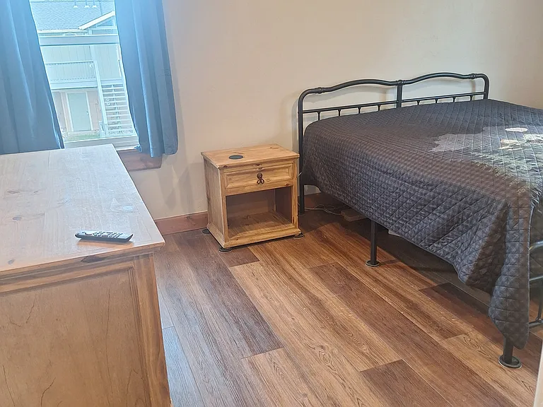 California king front master bedroom.