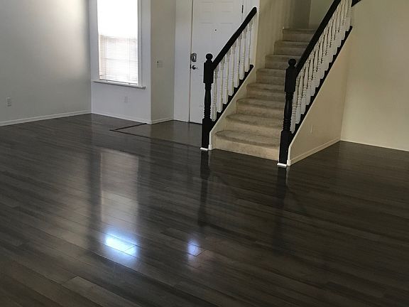 Living room & oak stair case