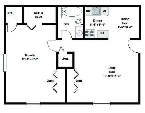 Floor plan 1X1 - 1X1