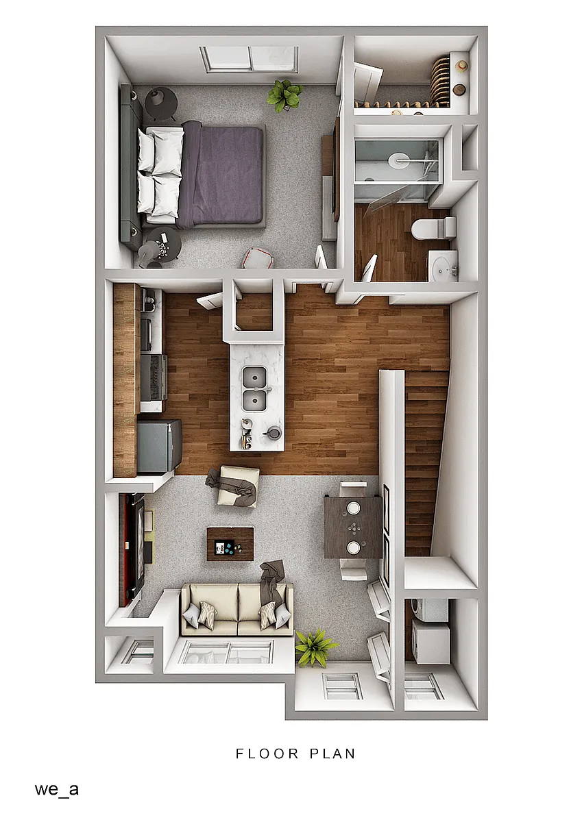 Floor plan Flat Style Upper 1 Bedroom 1 Bathroom