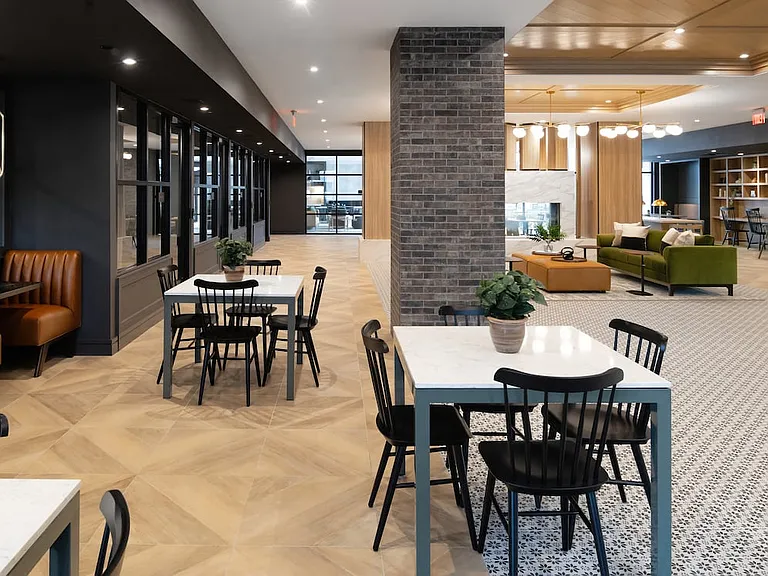 Lobby and leasing area with ample seating