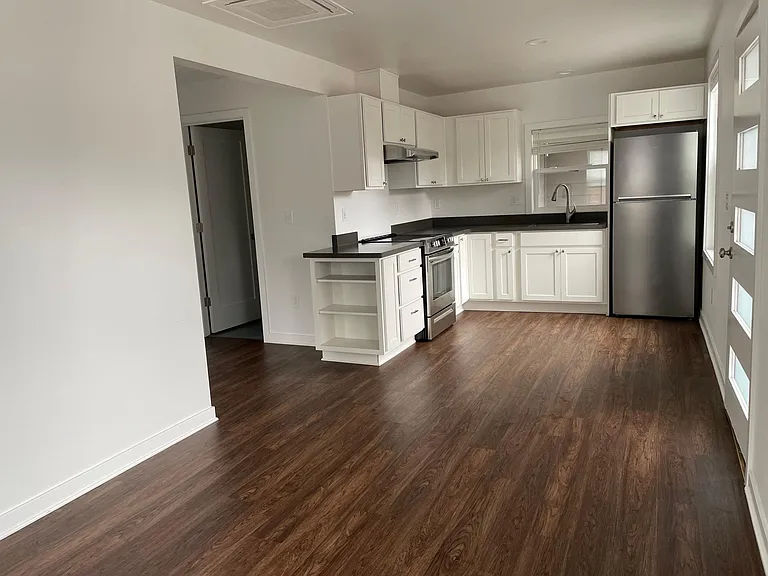 living space to kitchen