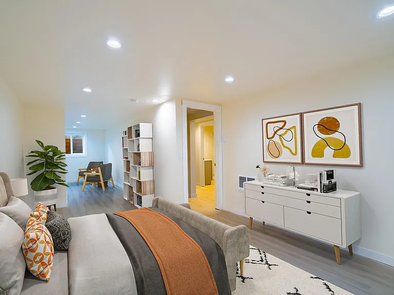Bedroom 6. This image shows a virtually furnished space. Bedrooms come unfurnished.