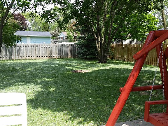 Fenced in backyard