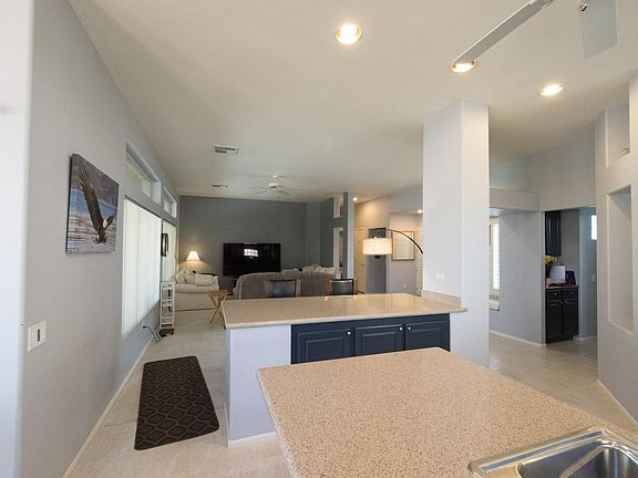 View from kitchen to family room