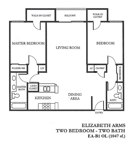 Floor plan EA-B1-OL Top Floor 3