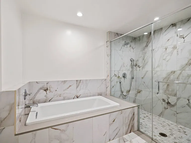 Bathroom with Bathtub and Large Walk-In Shower