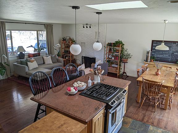 View from kitchen towards open living/dining area
