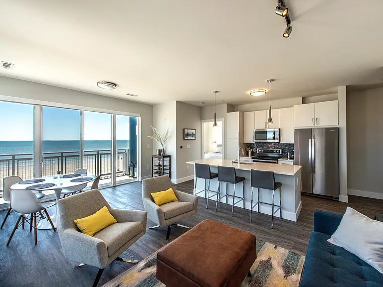 Living Room Open Flow with Ocean View