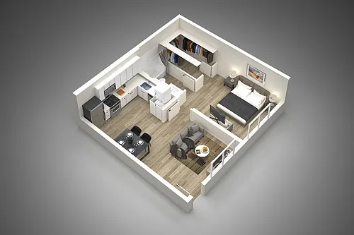 Floor plan One Bedroom - Type A