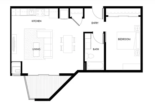Floor plan 1BR-C