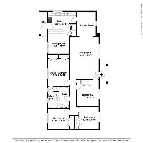 Floor plan The Pennington Single Story E1-E4