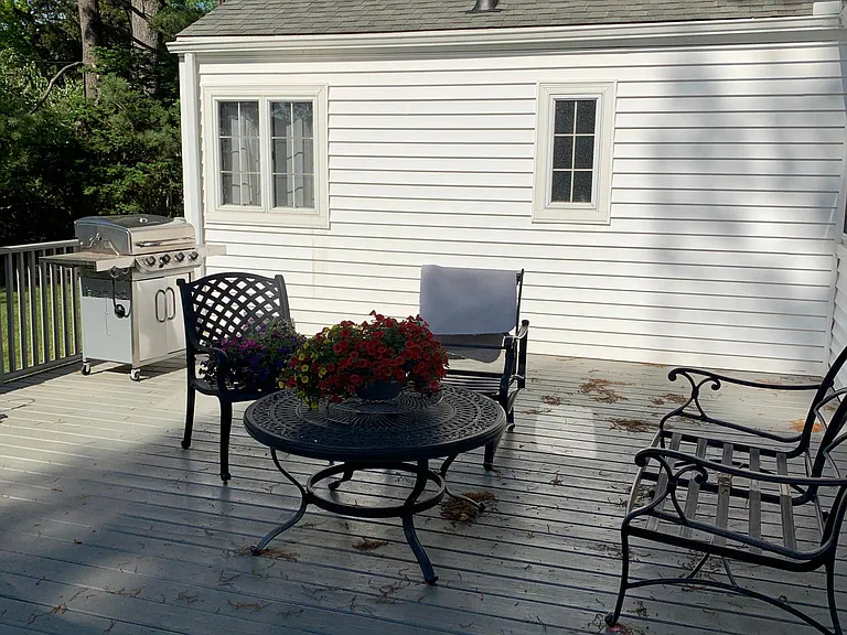 Gas Fire pit and barbeque on deck