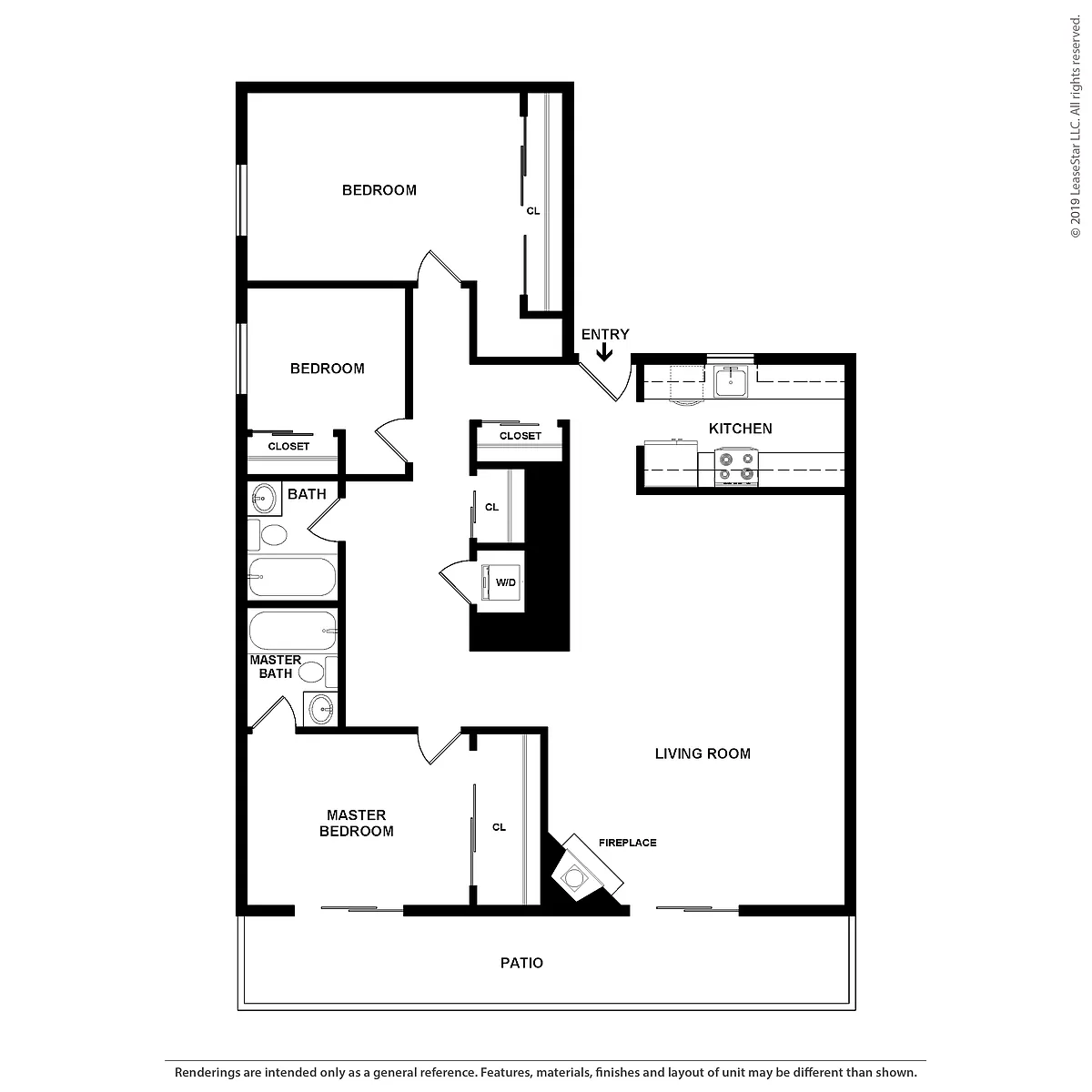 Floor plan 3 Bed/2 Bath Renovated-Houghton