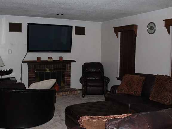 Living room with a fireplace