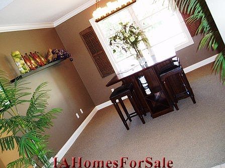 The dining room is sized to accommodate even the largest of dining tables.