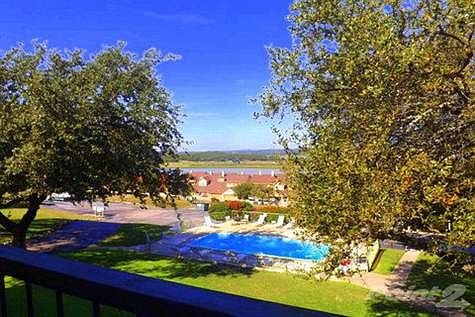 Nice view of pool and lake